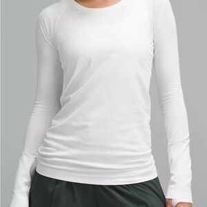 Lululemon White Swiftly Tech Long Sleeve Top